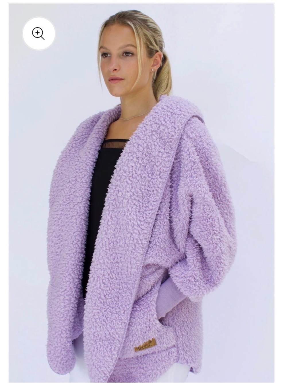 Lavender Teddy Sherpa Jacket with Oversized Hood
